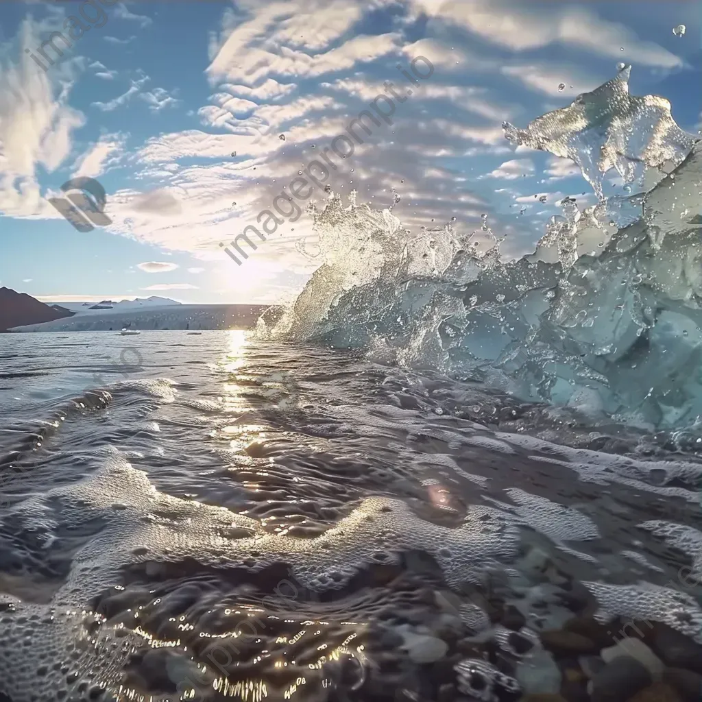 Melting arctic glacier and breaking icebergs - Image 3