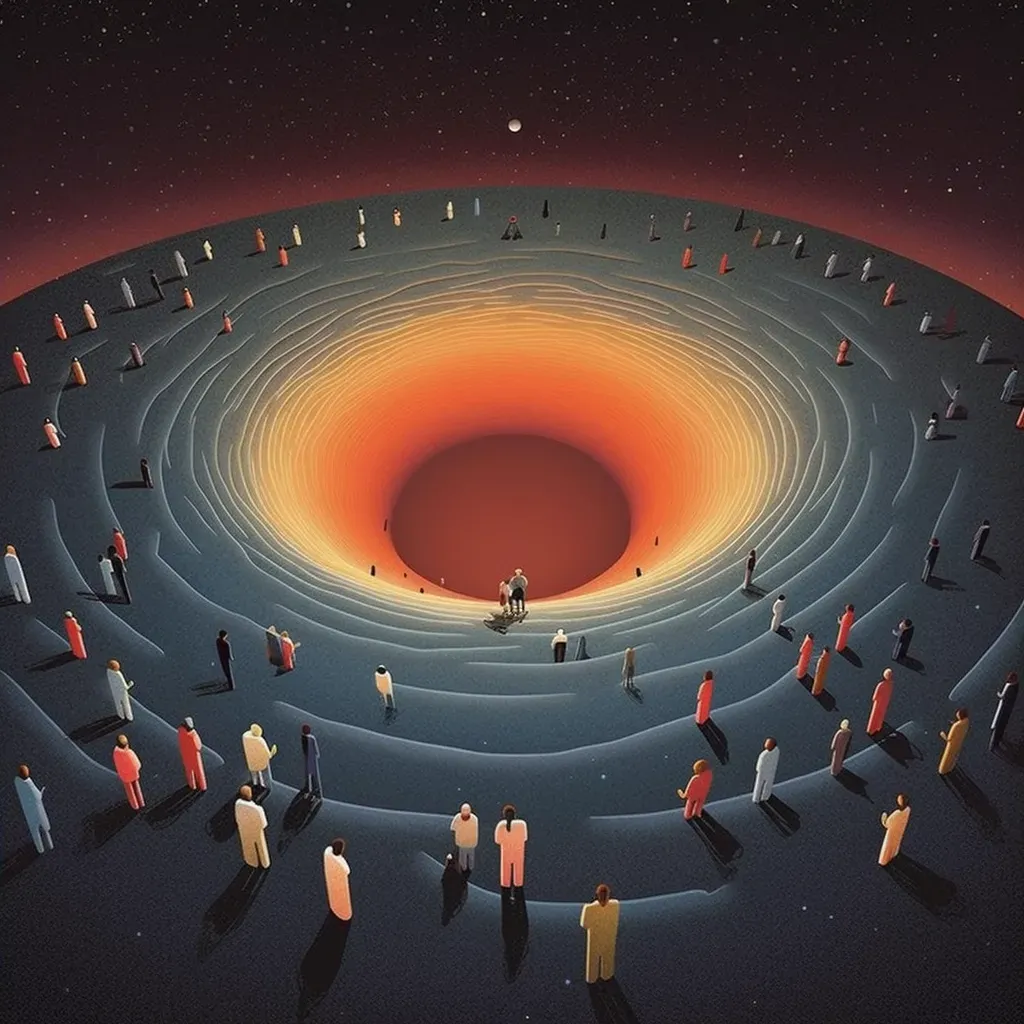 Portrayal of a black hole with bending light - Image 2