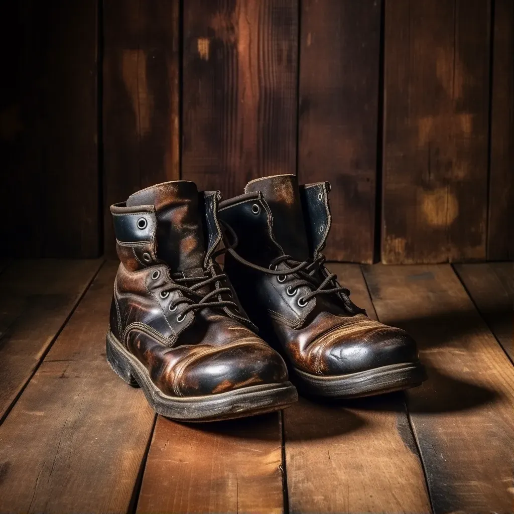 vintage leather boots - Image 1