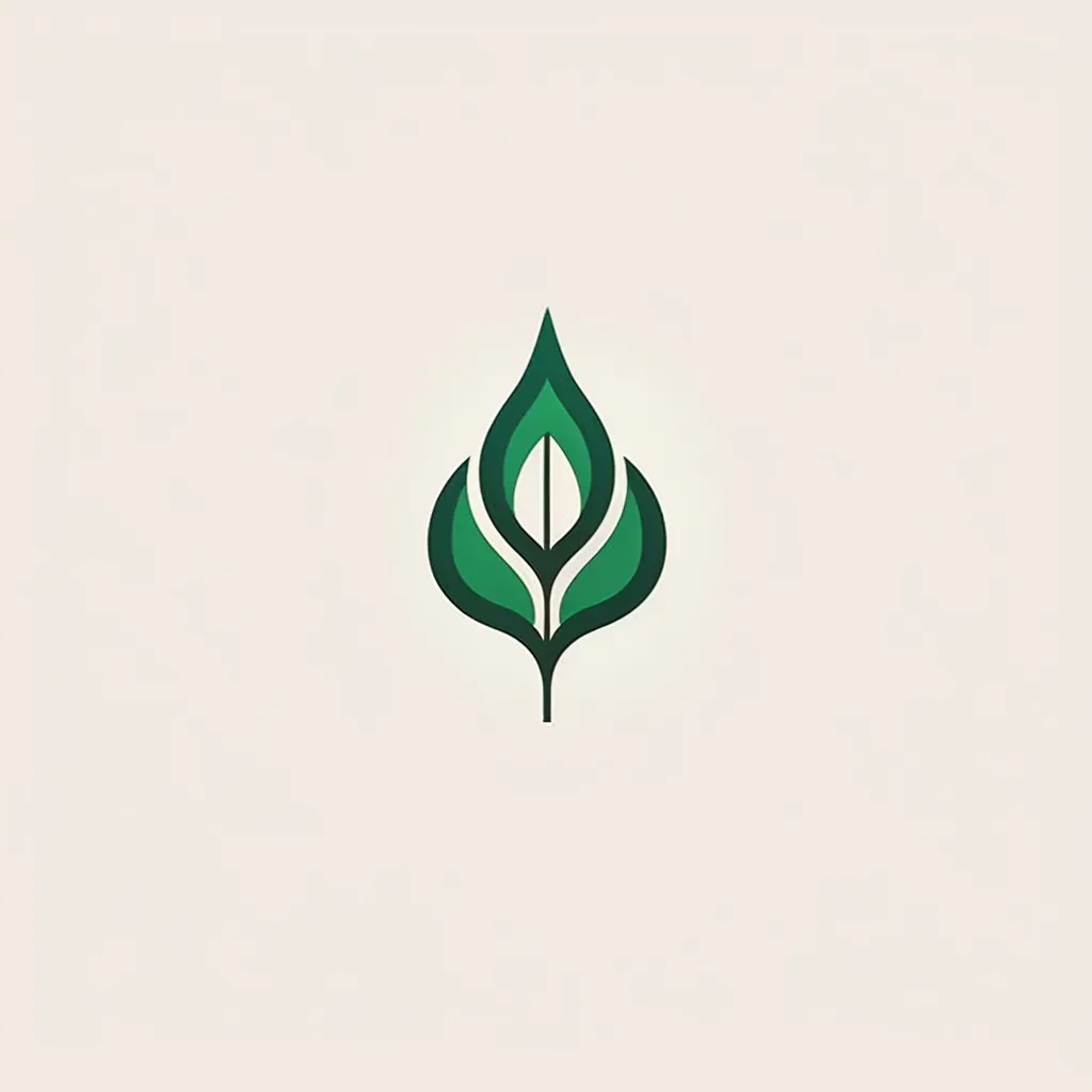 Minimalist leaf logo for sustainable fashion brand in green and white - Image 2