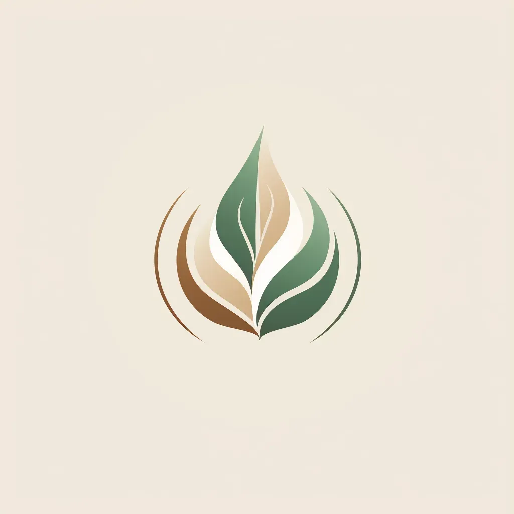 Minimalist leaf logo for sustainable fashion brand in green and white - Image 3