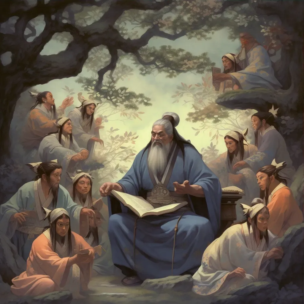 Confucius teaching wisdom in Chinese gardens - Image 3