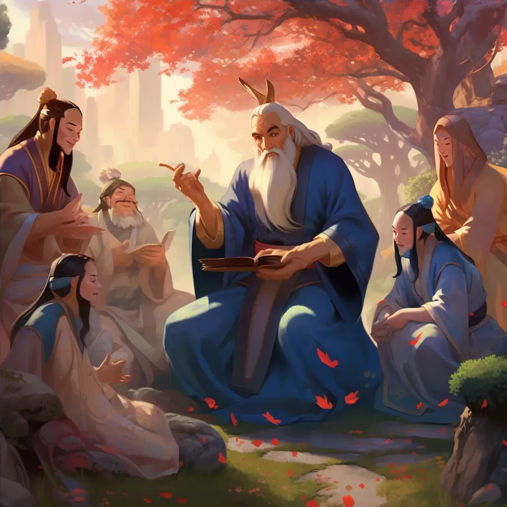 Confucius teaching wisdom in Chinese gardens - Image 4