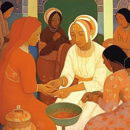 Traditional Moroccan Henna Ceremony with woman