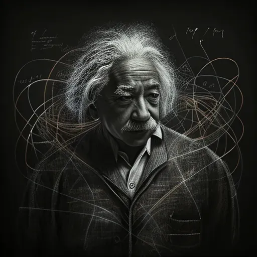 Conceptual depiction of a person with mathematical equations - Image 1