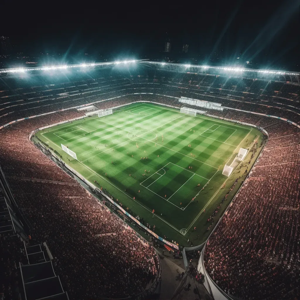 Night soccer game in stadium - Image 1