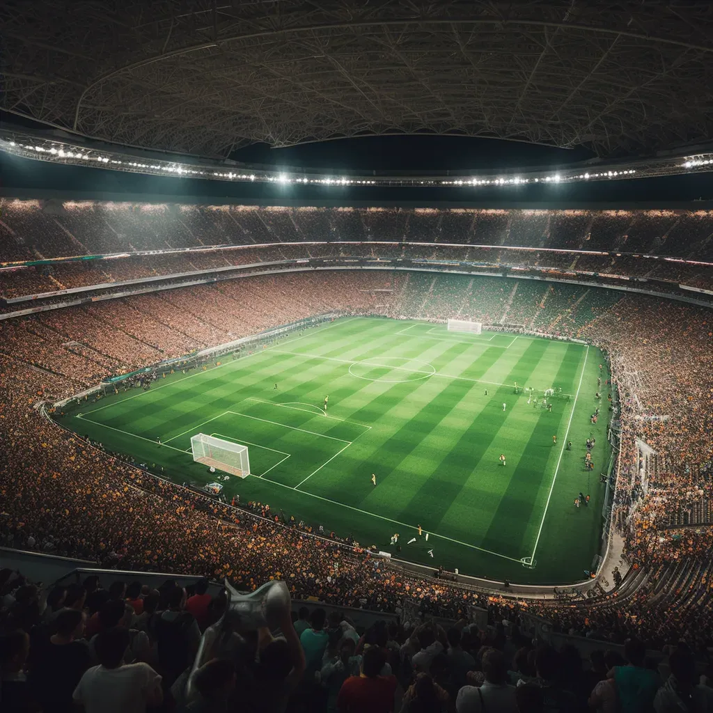 Night soccer game in stadium - Image 4