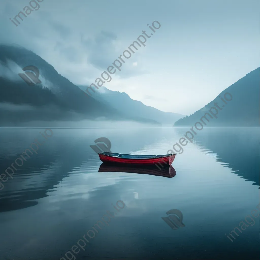 Single boat on tranquil mountain lake shot on Nikon Z7 II - Image 1