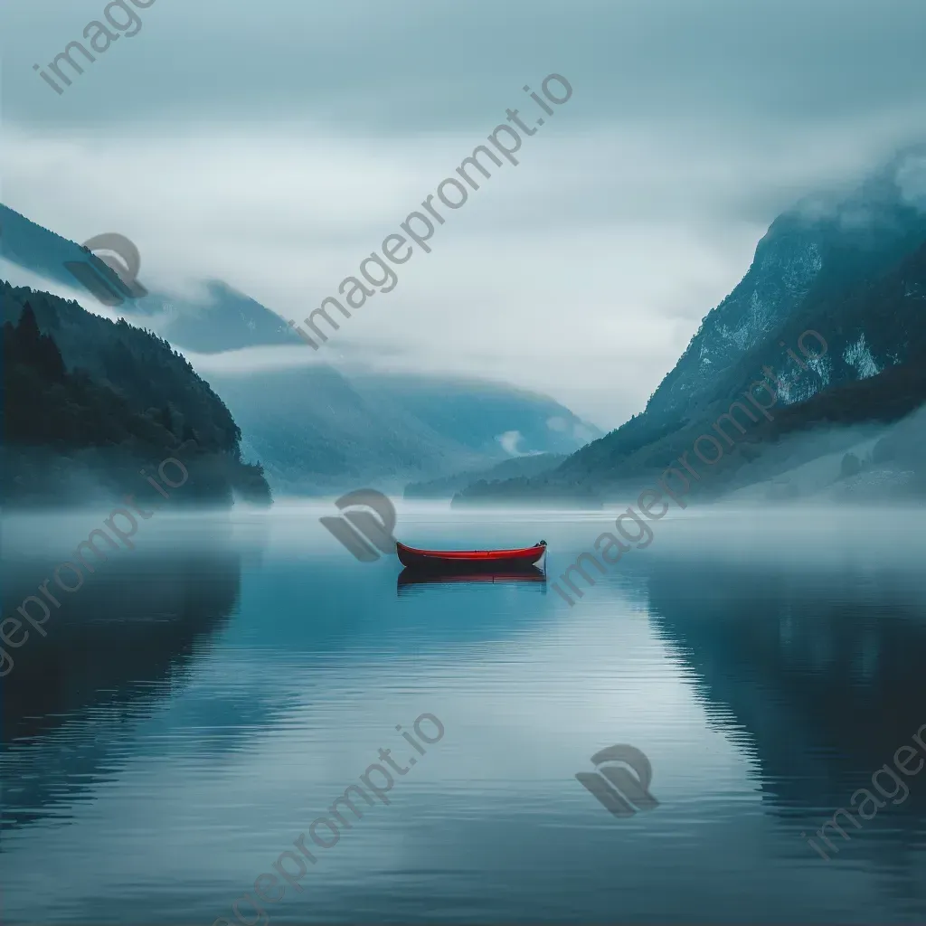 Single boat on tranquil mountain lake shot on Nikon Z7 II - Image 2