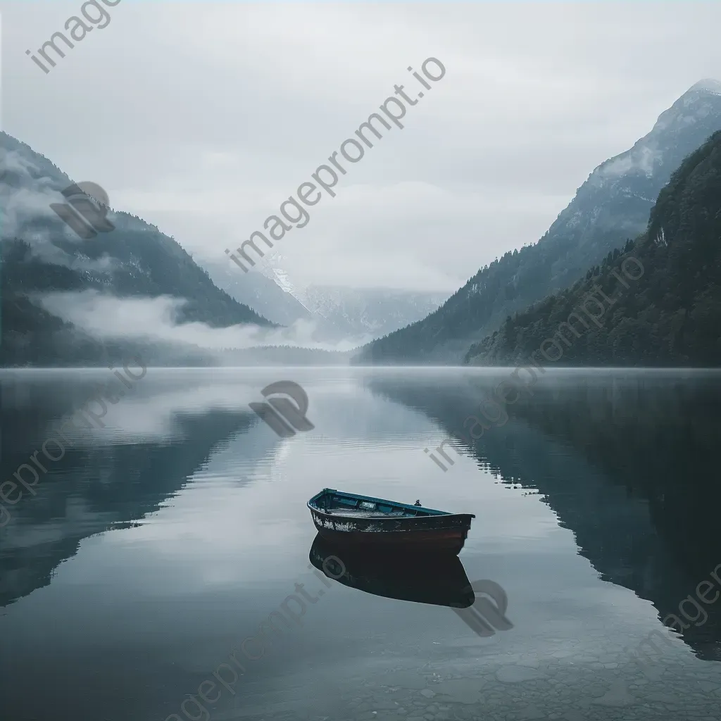 Single boat on tranquil mountain lake shot on Nikon Z7 II - Image 4