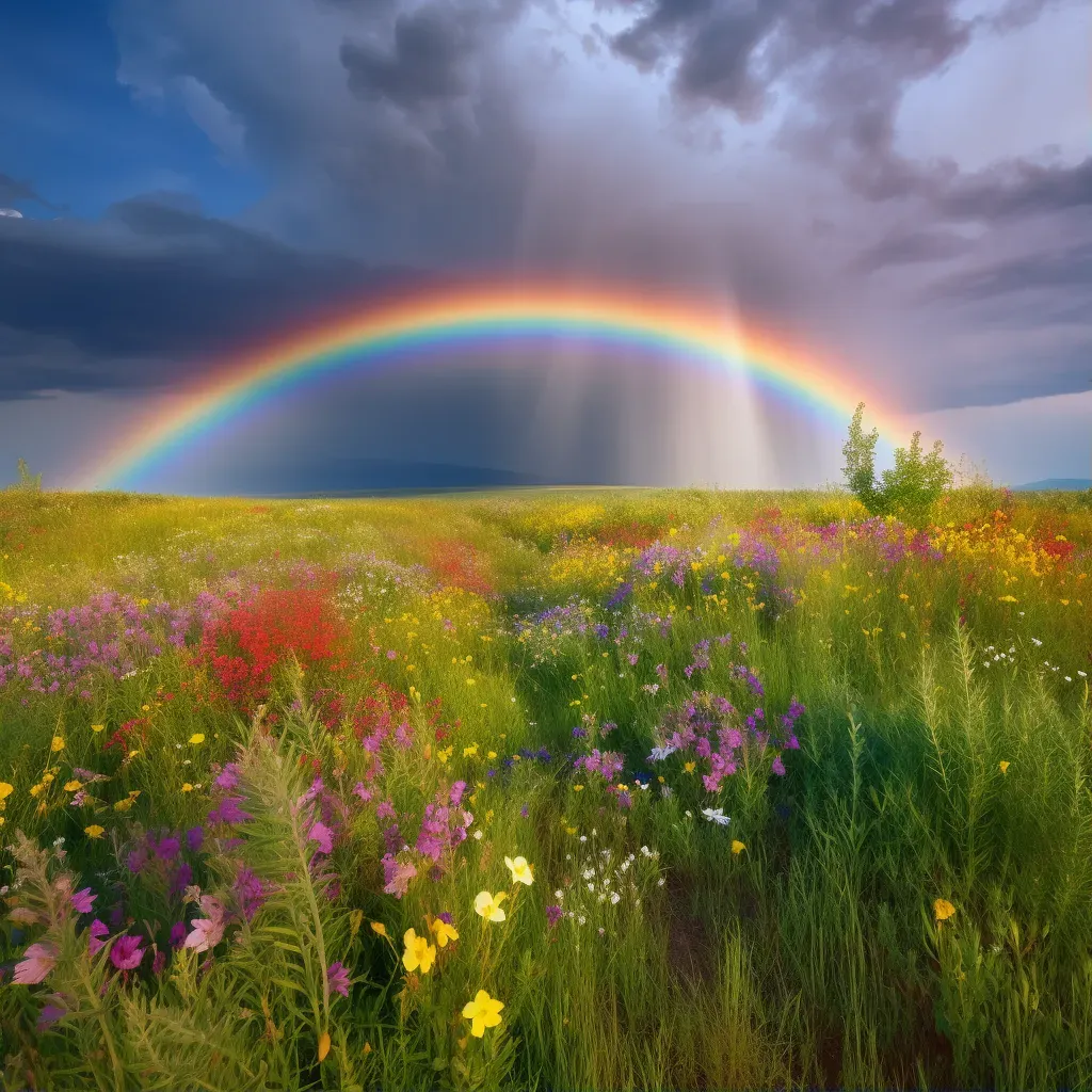 Rainbow wildflower field - Image 1