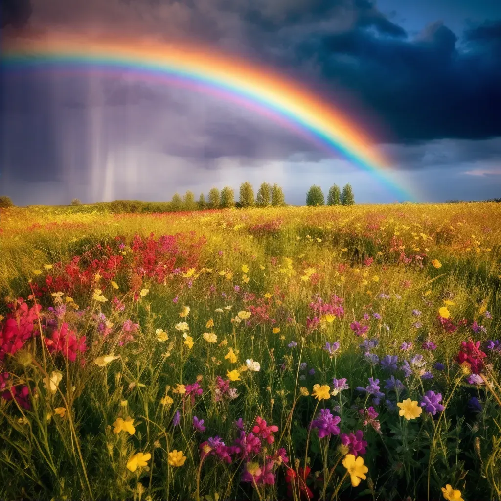 Wildflower Field Rainbow