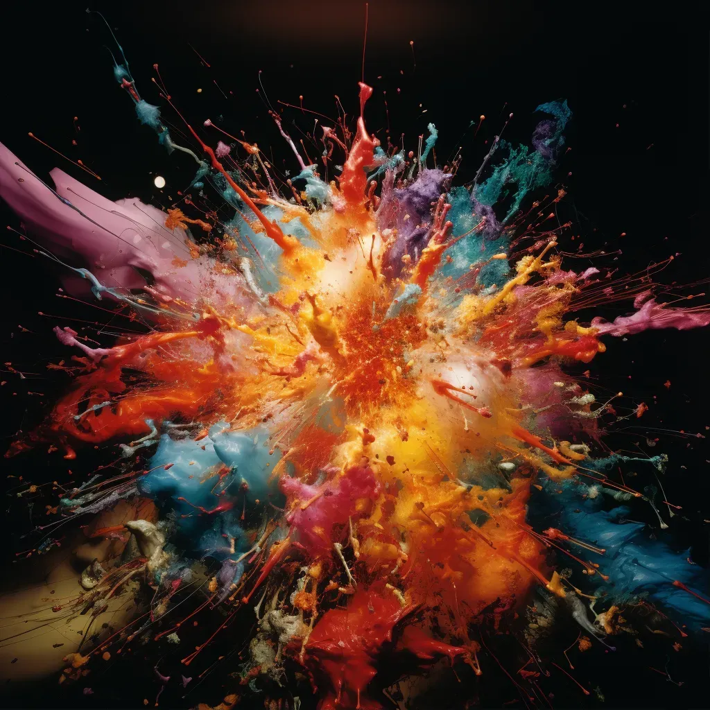 Burst of bright neon colors on a dark background - Image 1