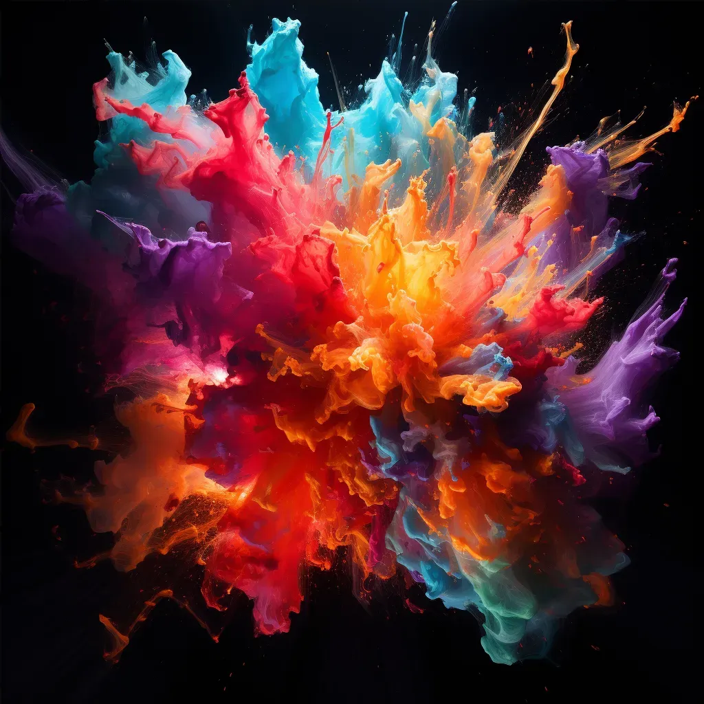 Burst of bright neon colors on a dark background - Image 4