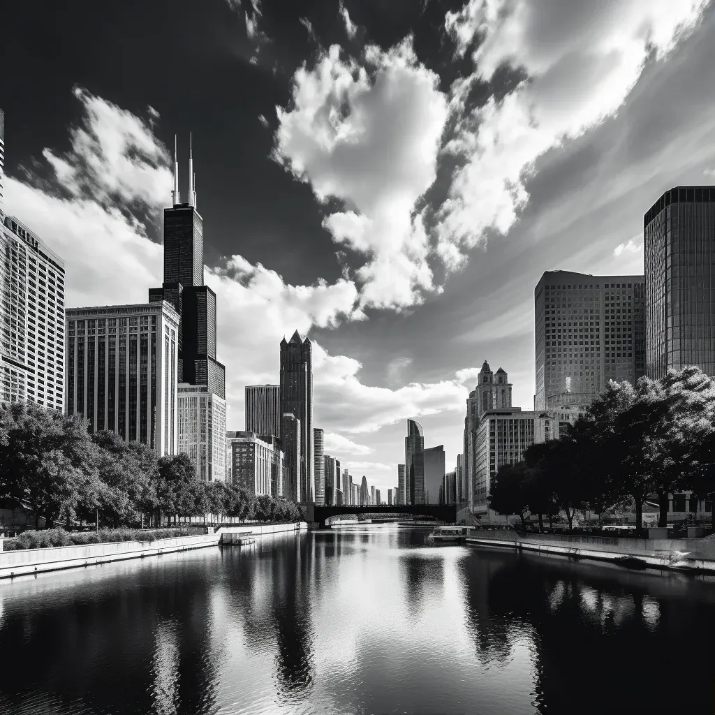 Chicago skyline river - Image 1