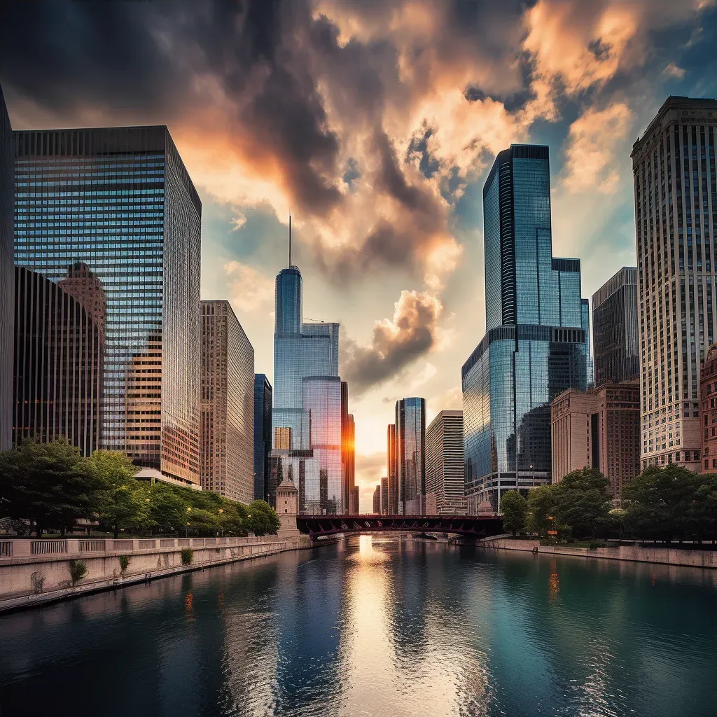 Chicago skyline river - Image 4