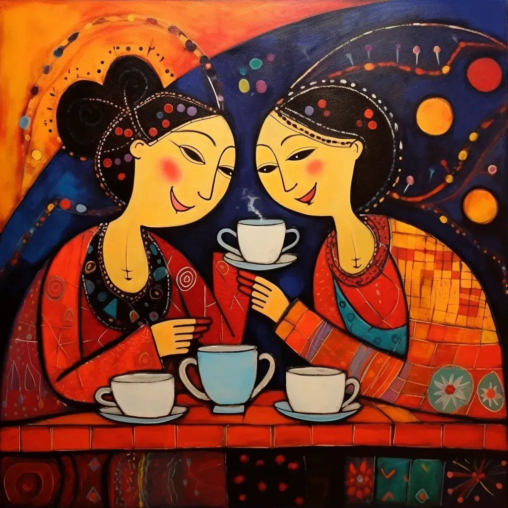 Friendship laughter in café - Image 1