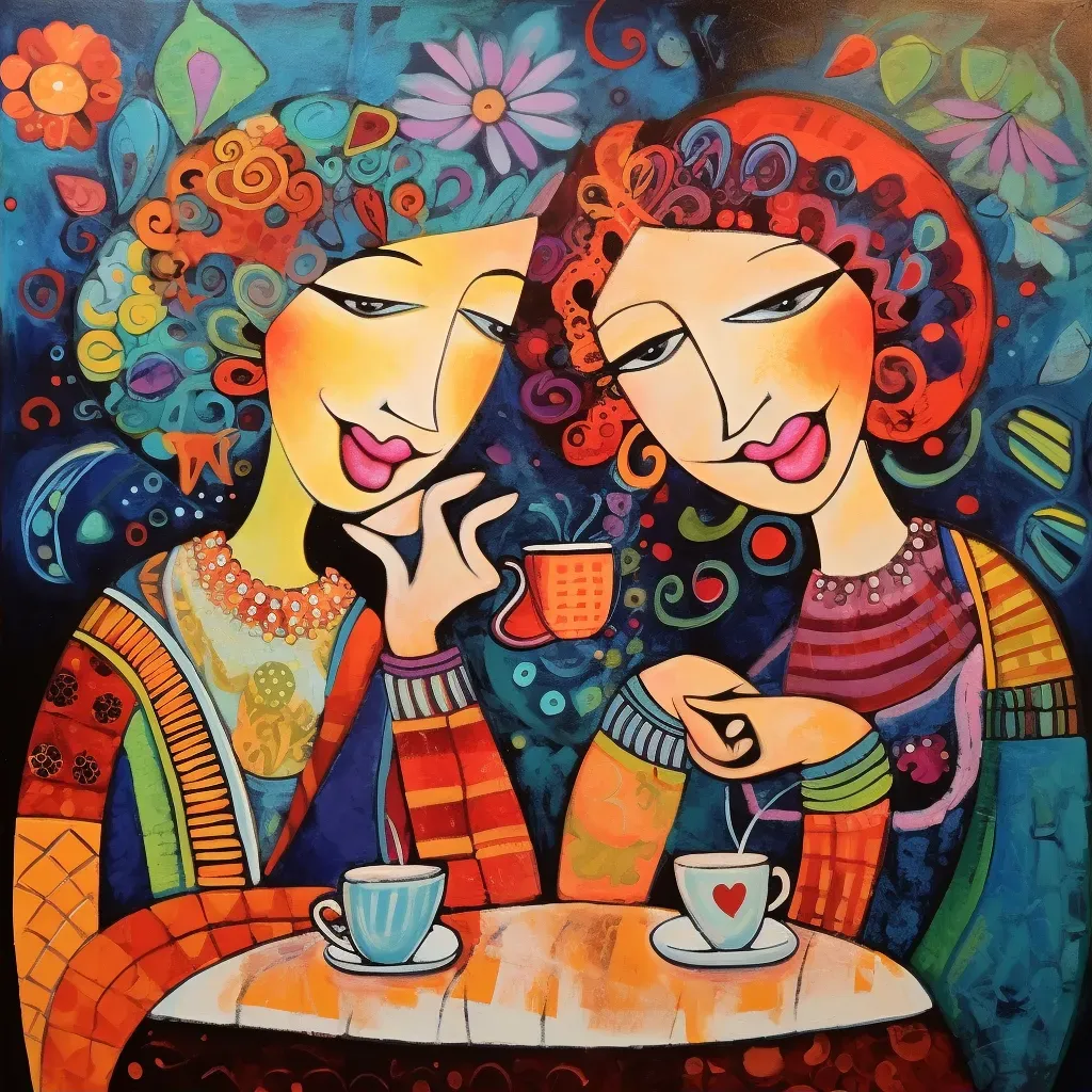 Friendship laughter in café - Image 2