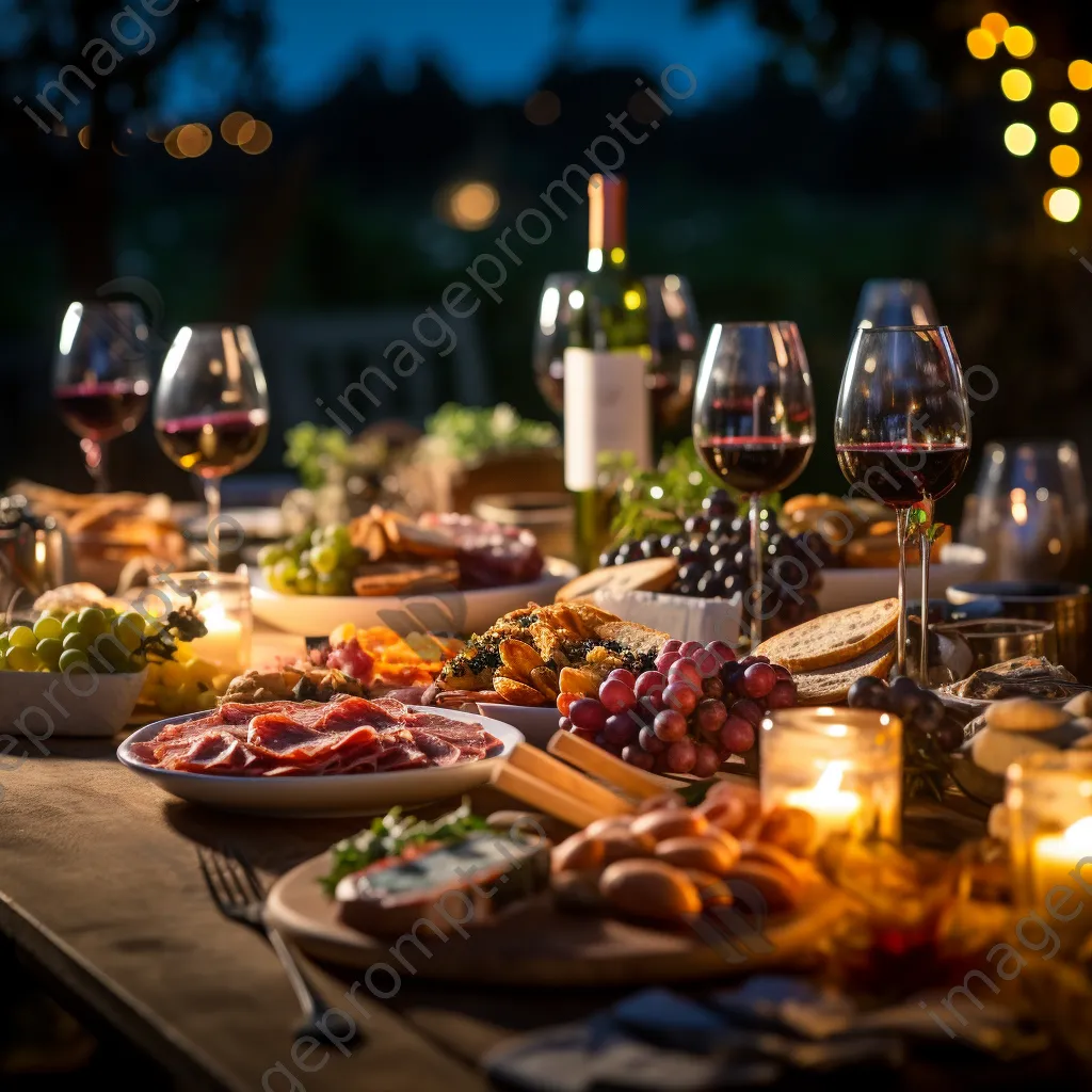 Outdoor table set for a wine tasting event - Image 2