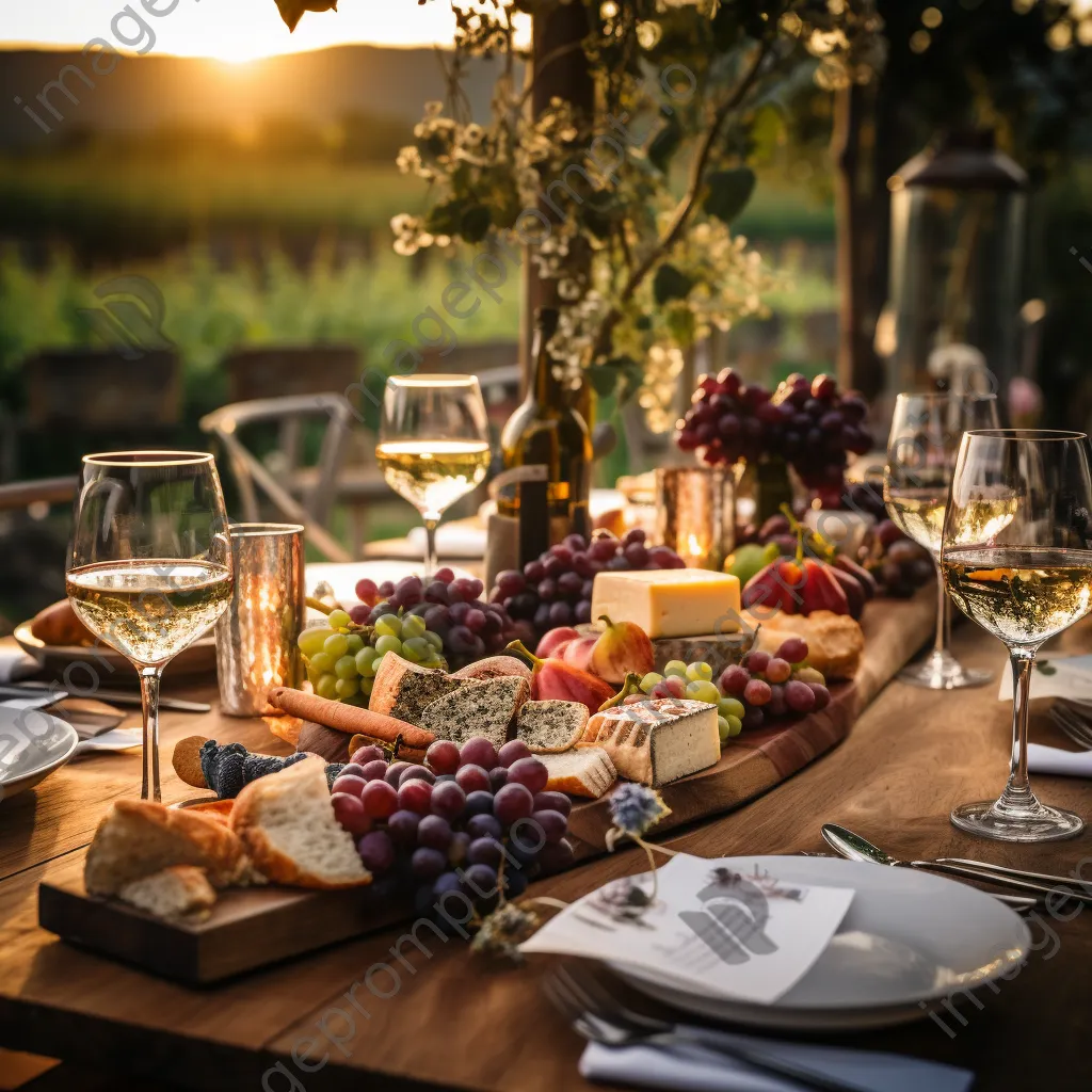 Outdoor table set for a wine tasting event - Image 3