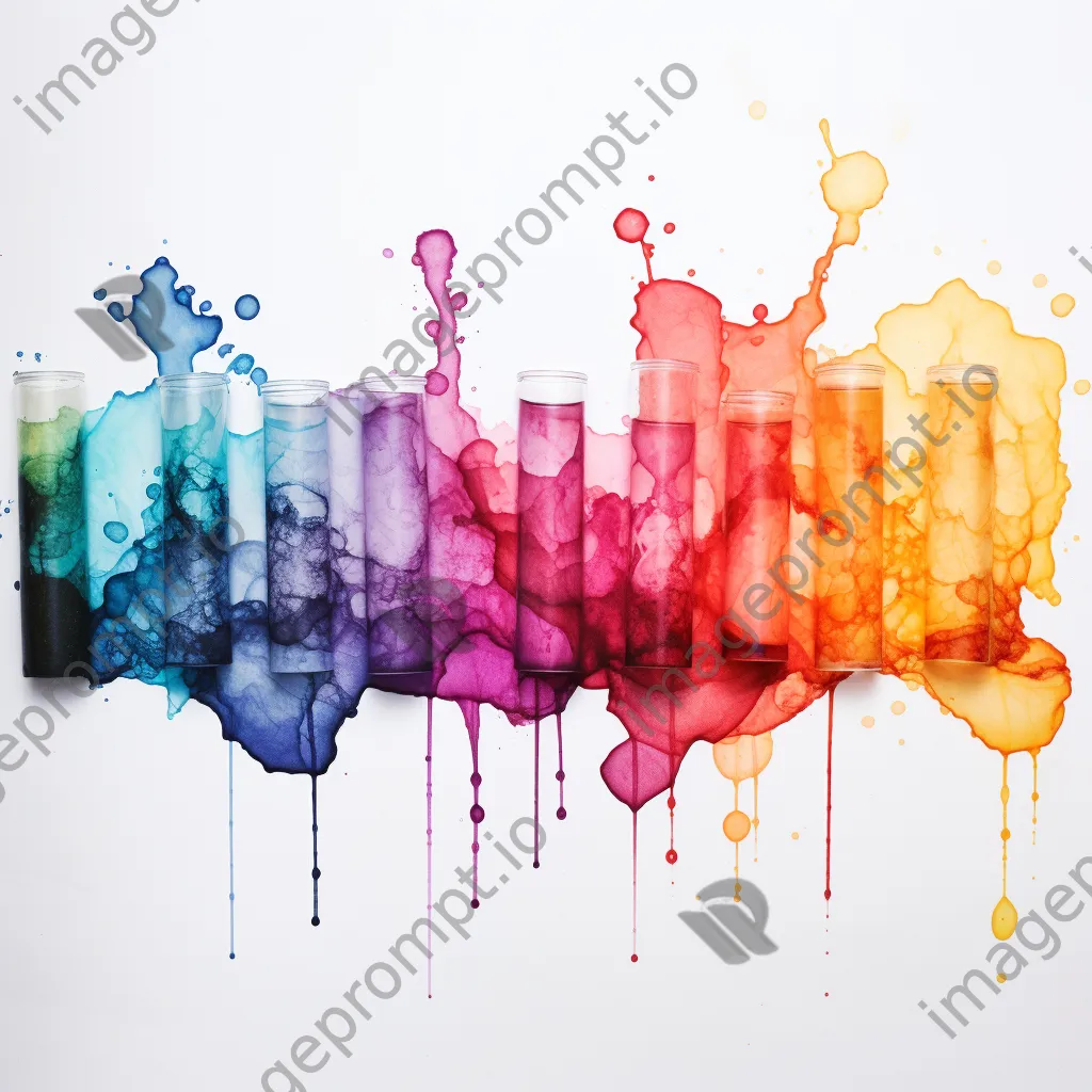 Chromatography paper showing vibrant ink separation on a white background. - Image 1