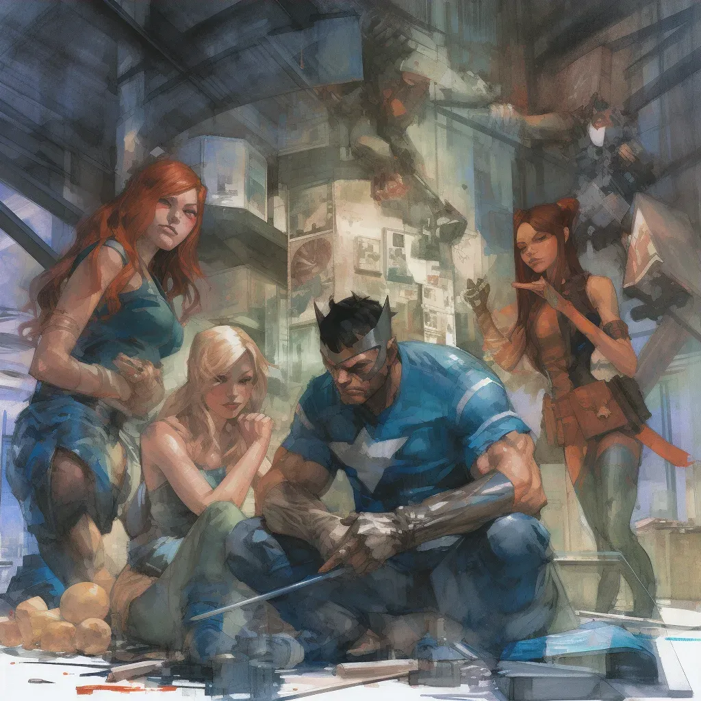 Image of a superhero team strategizing in their secret base - Image 3