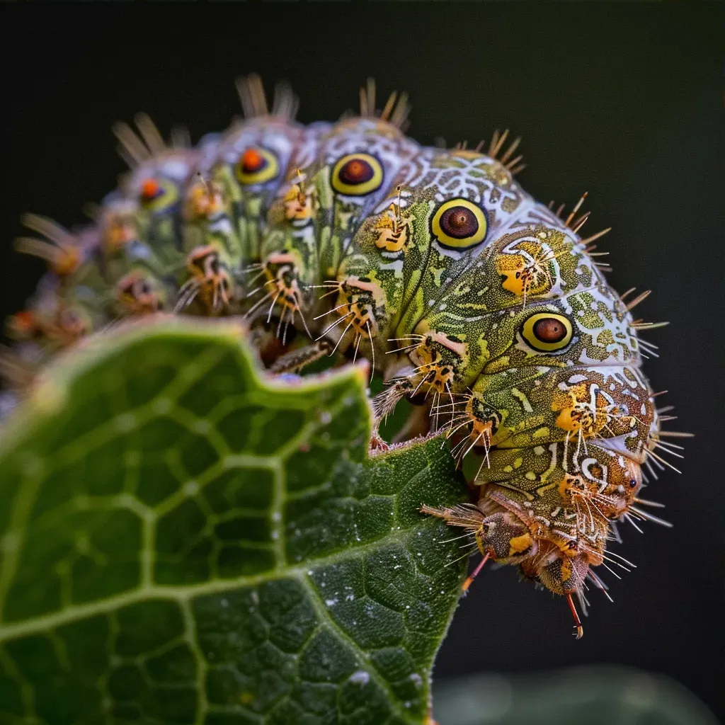 Caterpillar Feeding on Leaf