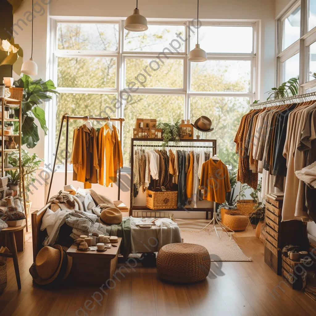 Interior of a vintage-themed clothing store with cozy furnishings. - Image 4