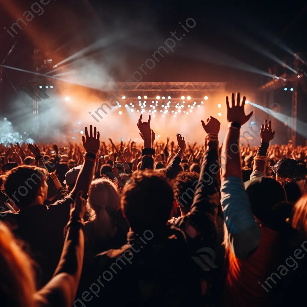 Full band performing at an outdoor festival with engaged audience. - Image 2