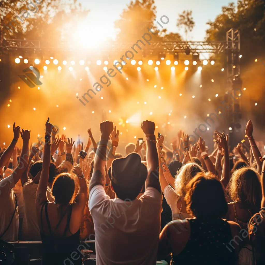 Full band performing at an outdoor festival with engaged audience. - Image 4