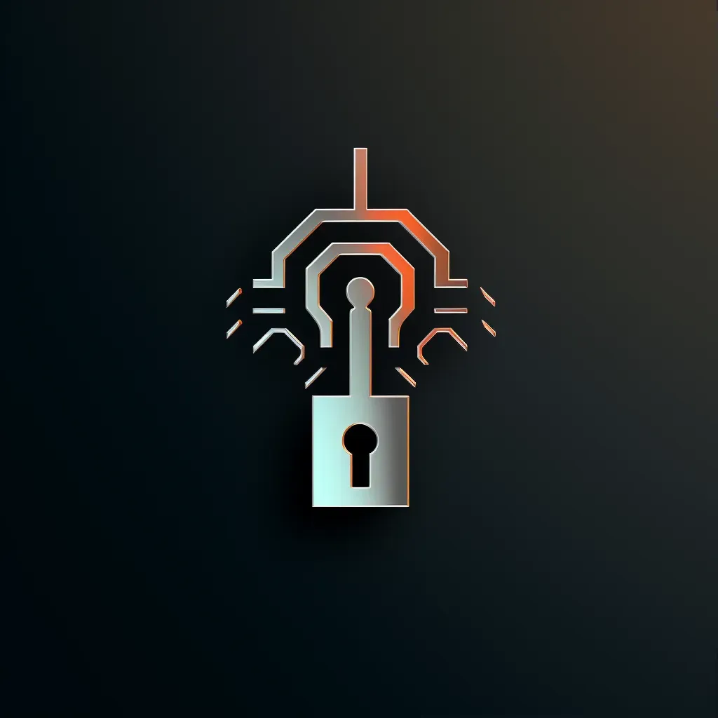 Logo with cybersecurity padlock in silver and black colors - Image 1