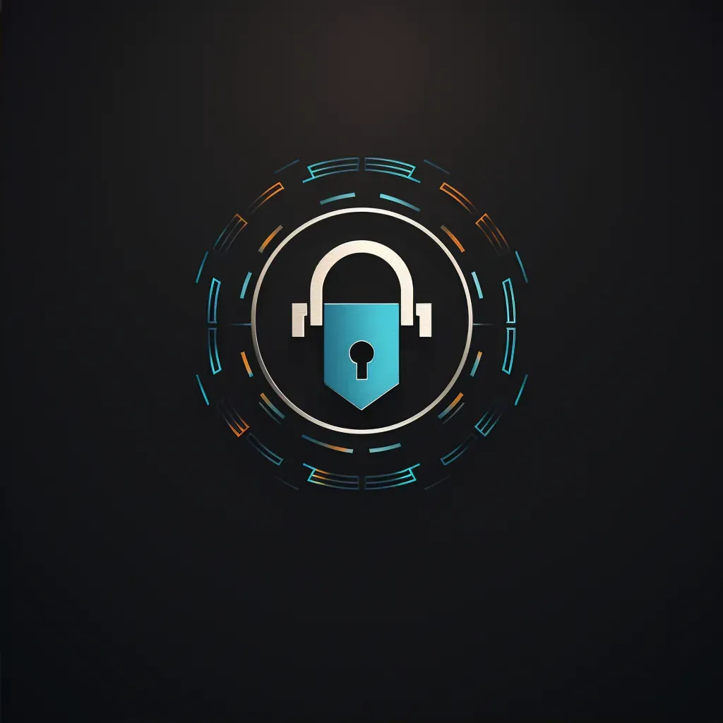 Logo with cybersecurity padlock in silver and black colors - Image 2