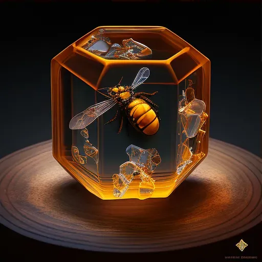 Illustration of prehistoric insects trapped in amber microcosm - Image 3