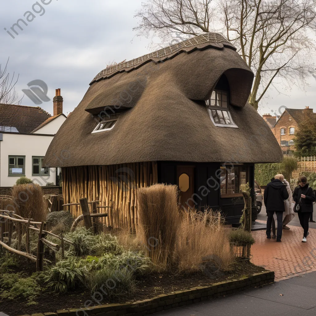 Exhibition of thatching techniques against modern architecture - Image 2