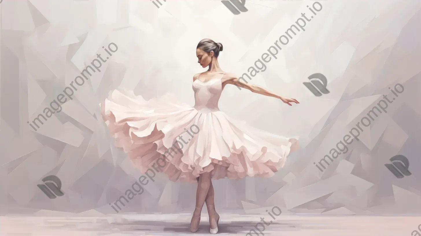 Low poly portrait of a dreamy ballerina in soft pastel colors - Image 4