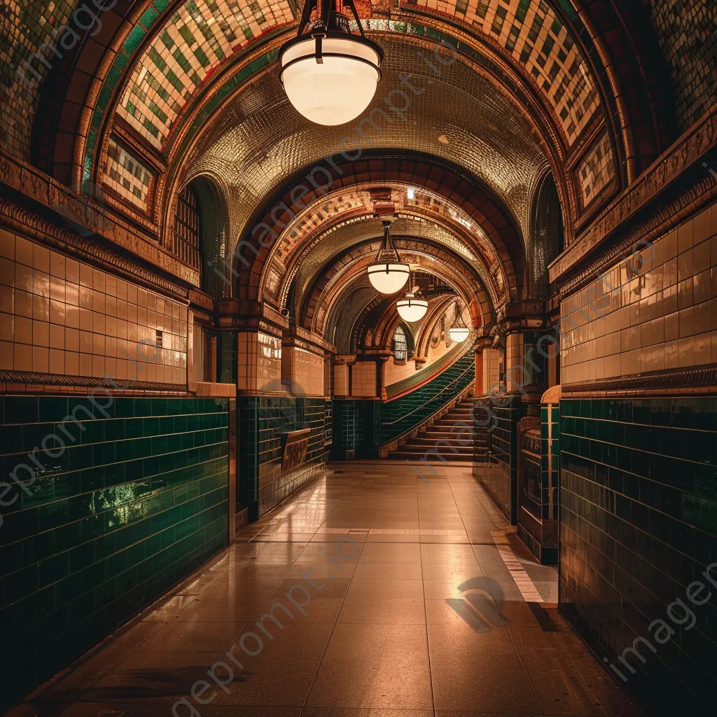 Vintage subway station with classic tilework - Image 1