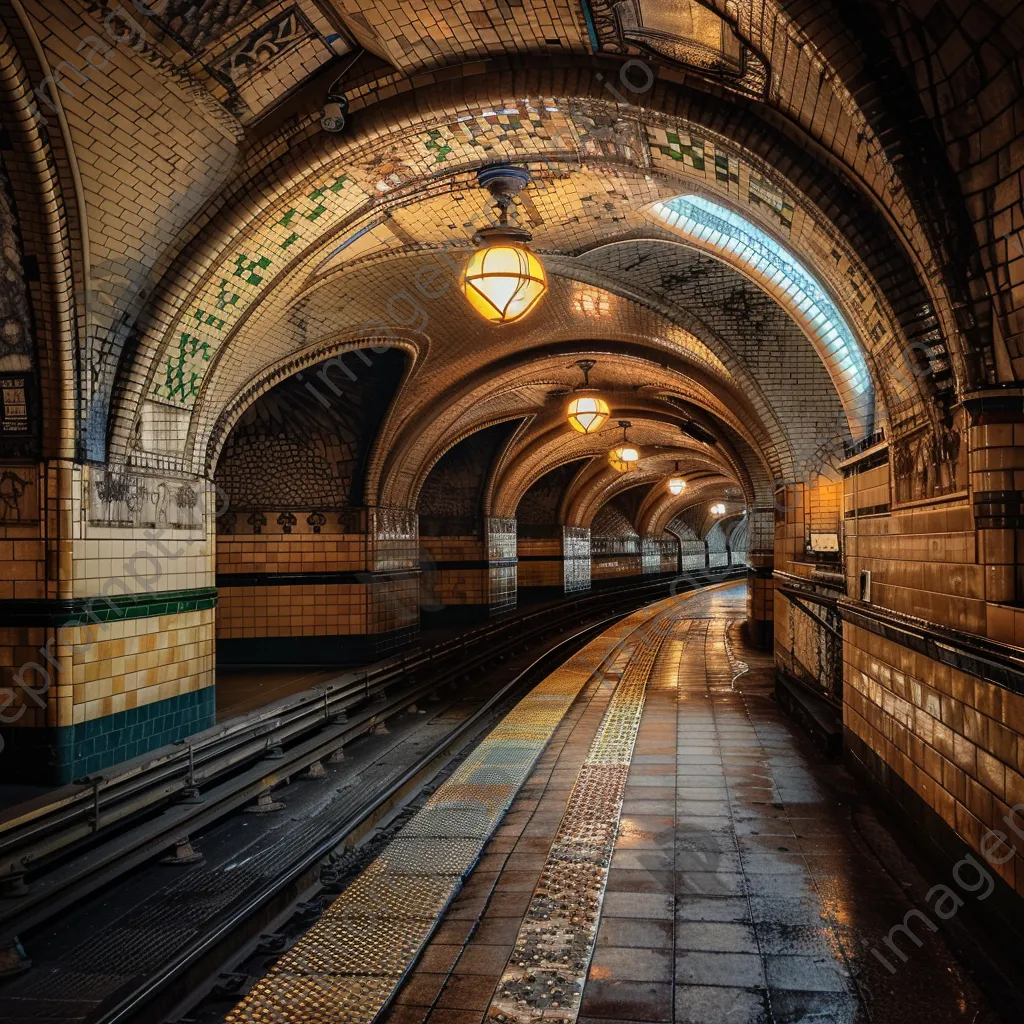Vintage subway station with classic tilework - Image 4