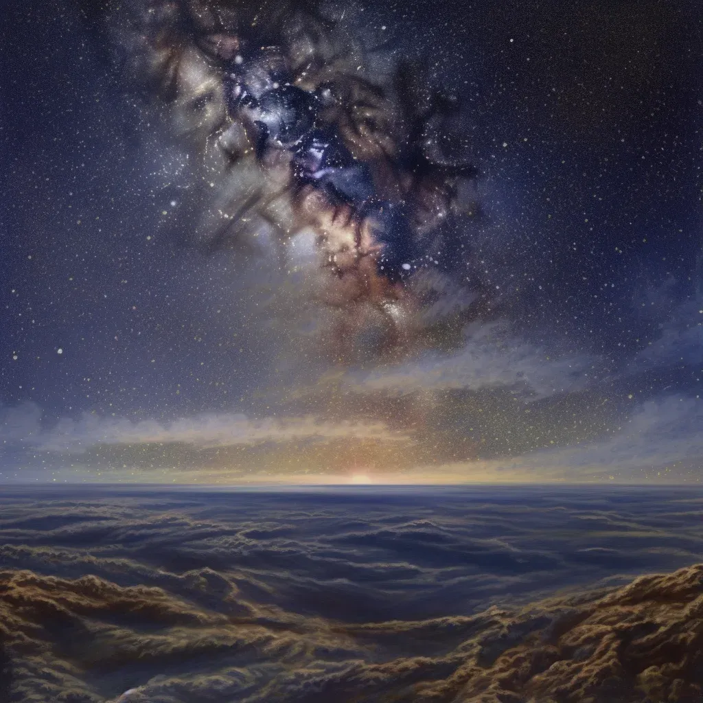 Illustration of a panoramic view of the Milky Way galaxy from the edge of space - Image 1