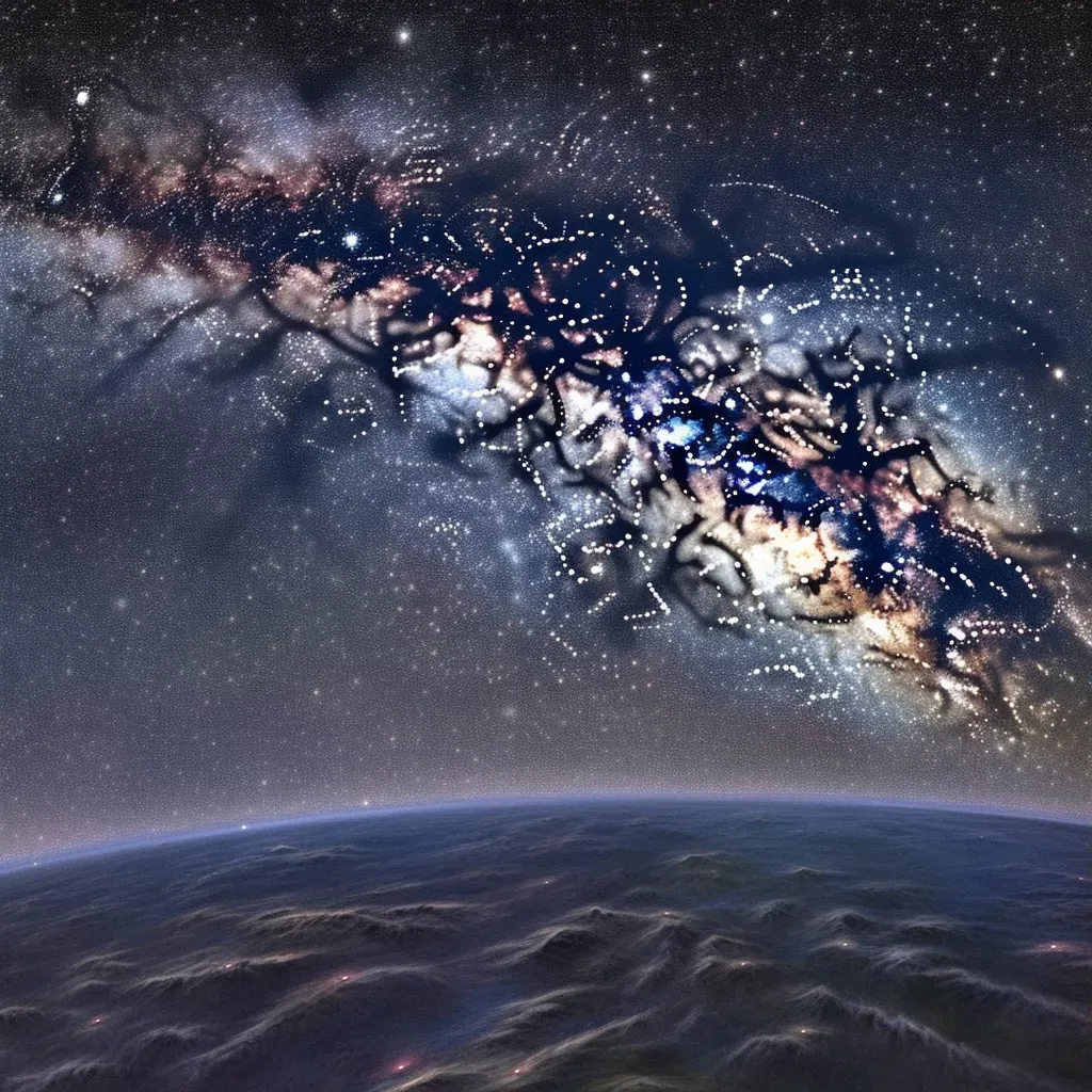 Illustration of a panoramic view of the Milky Way galaxy from the edge of space - Image 3