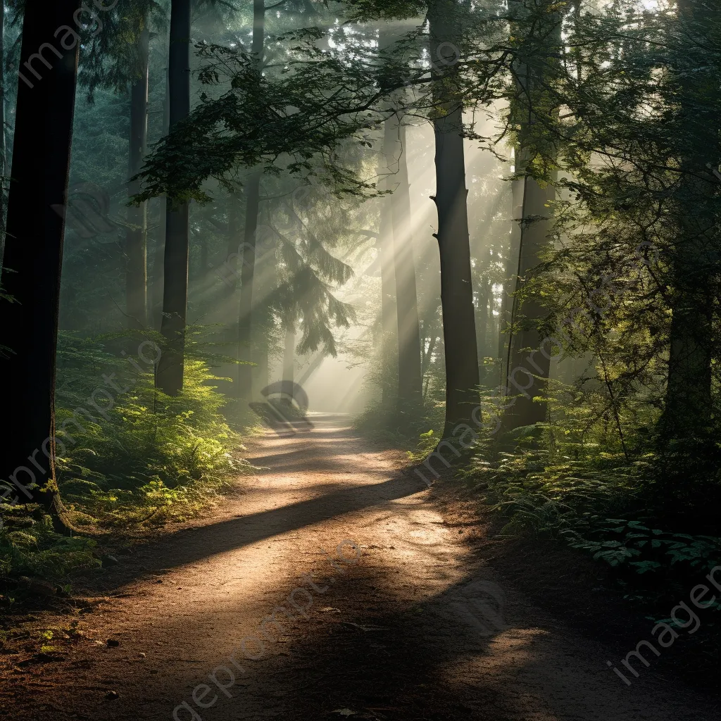 Winding path in a fog-covered forest - Image 3