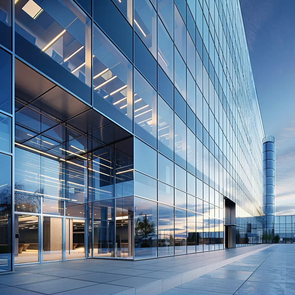 Contemporary office building facade with glass panels - Image 1