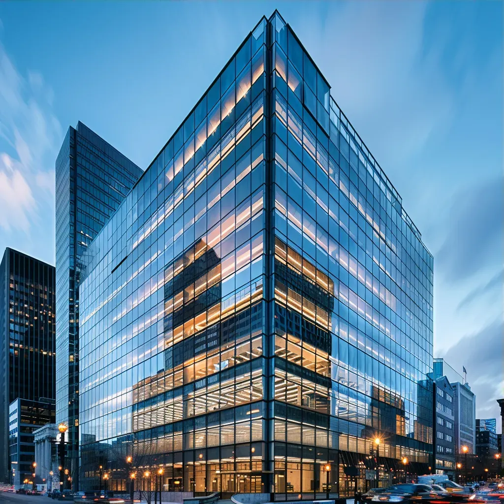 Contemporary office building facade with glass panels - Image 3