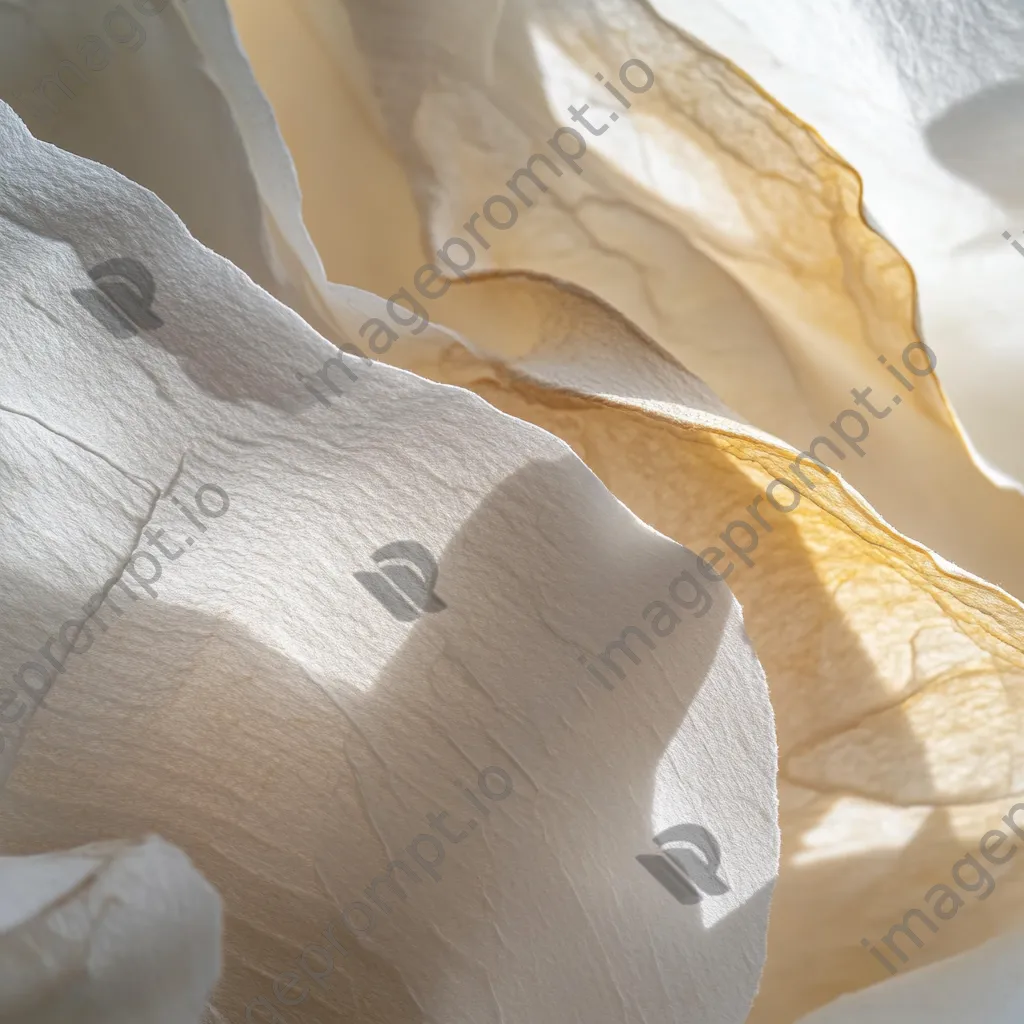 Close-up of handmade paper sheets drying in sunlight. - Image 2