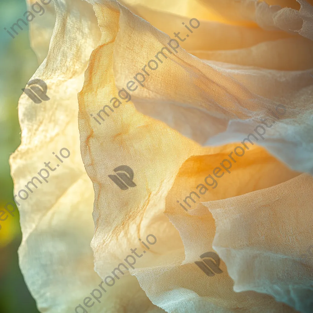 Close-up of handmade paper sheets drying in sunlight. - Image 4