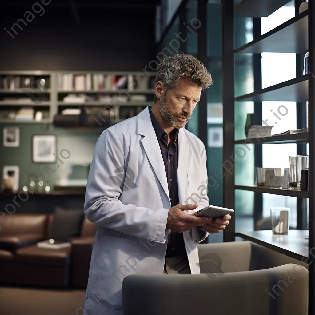 Doctor on video call with patient in a modern office - Image 1