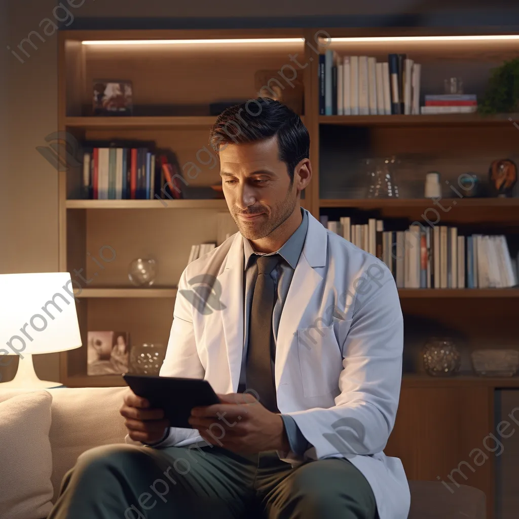 Doctor on video call with patient in a modern office - Image 2