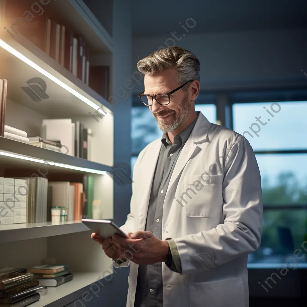 Doctor on video call with patient in a modern office - Image 3