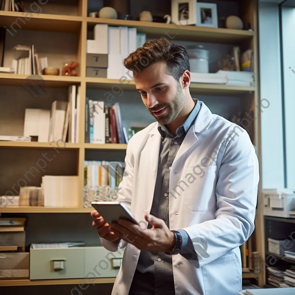 Doctor on video call with patient in a modern office - Image 4