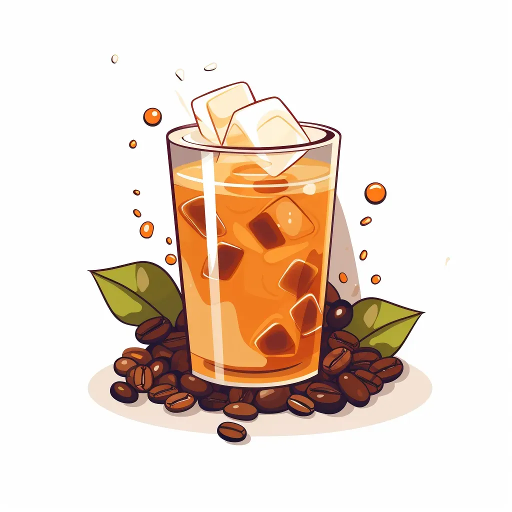 Iced coffee barista logo with cold brew and coffee beans - Image 1