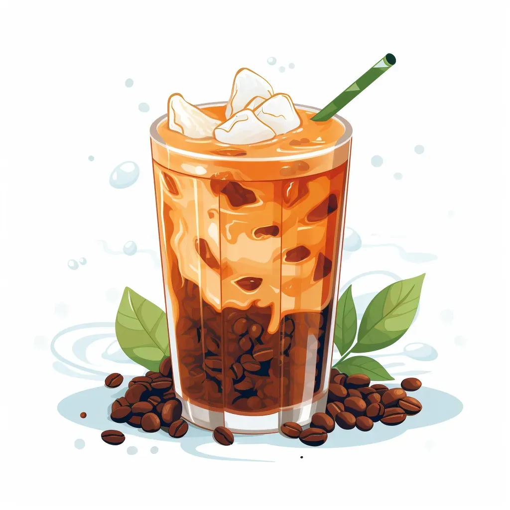 Iced coffee barista logo with cold brew and coffee beans - Image 2